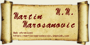 Martin Marošanović vizit kartica